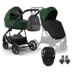 Tutis Enzo universalus vežimėlis 3in1 (547) Green + Tutis Beno i-Size autokėdutė