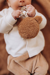 Wooly Organic čiulptuko laikiklis meškiukas, Caramel Brown