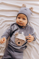 Wooly Organic kepurė su meškiuko ausytėmis GOTS, Night Owl