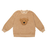 Wooly Organic siuvinėtas megztinis vaikui GOTS, Light Brown / Caramel Brown