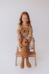 Wooly Organic siuvinėtas megztinis vaikui GOTS, Light Brown / Caramel Brown
