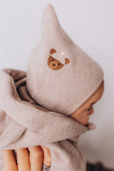 Wooly Organic siuvinėta nykštuko kepurėlė GOTS, Light Taupe