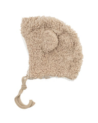 Wooly Organic pliušinė kepurė su meškiuko ausytėmis ir merino vilnos pamušalu, Savannah