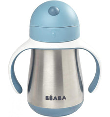 Beaba Metalinė gertuvė su šiaudeliu 250ml - spalva - windy blue
