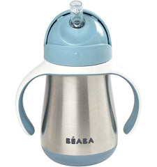 Beaba Metalinė gertuvė su šiaudeliu 250ml - spalva - windy blue