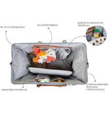 Childhome didelis mamos krepšys Mommy bag, Grey off white
