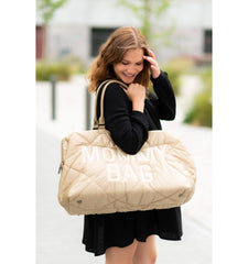Childhome didelis mamos krepšys Mommy bag, Puffered beige