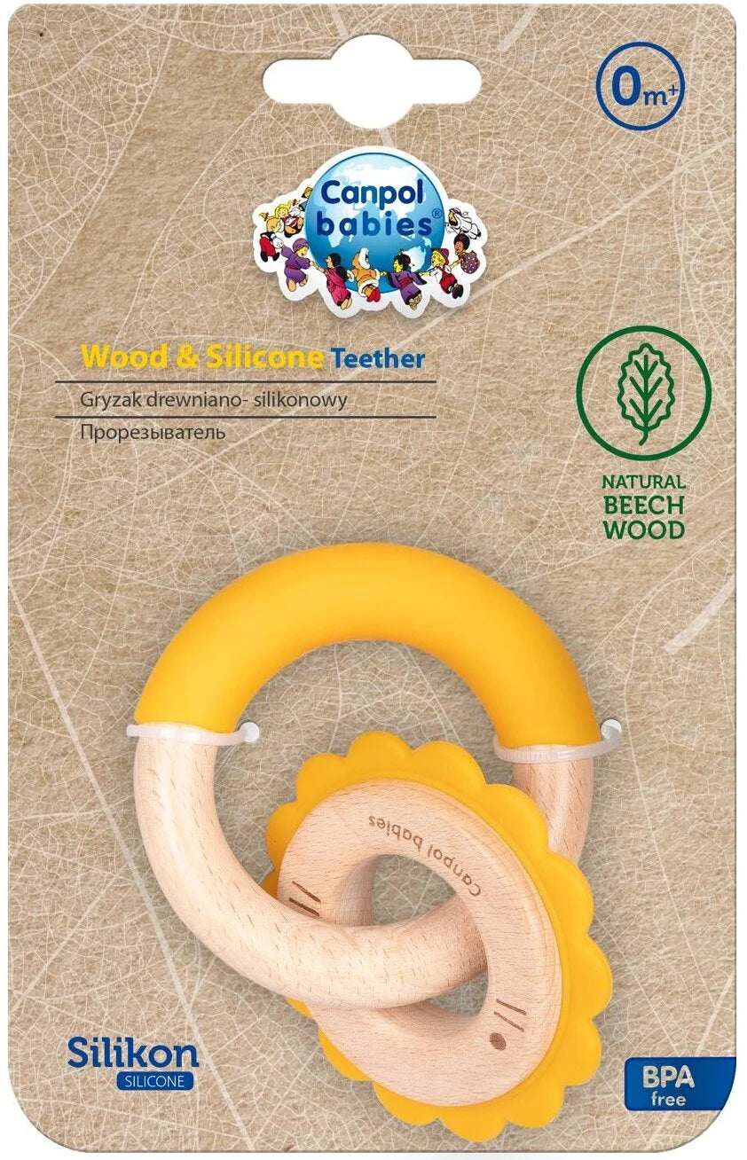 CANPOL BABIES medinis silikoninis kramtukas  - lion 80/300