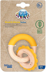 CANPOL BABIES medinis silikoninis kramtukas  - lion 80/300