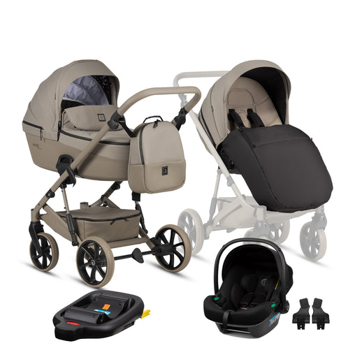 Tutis Viva6+ universalus vežimėlis 4in1 (068) + Tutis Elo Lux i-Size autokėdutė