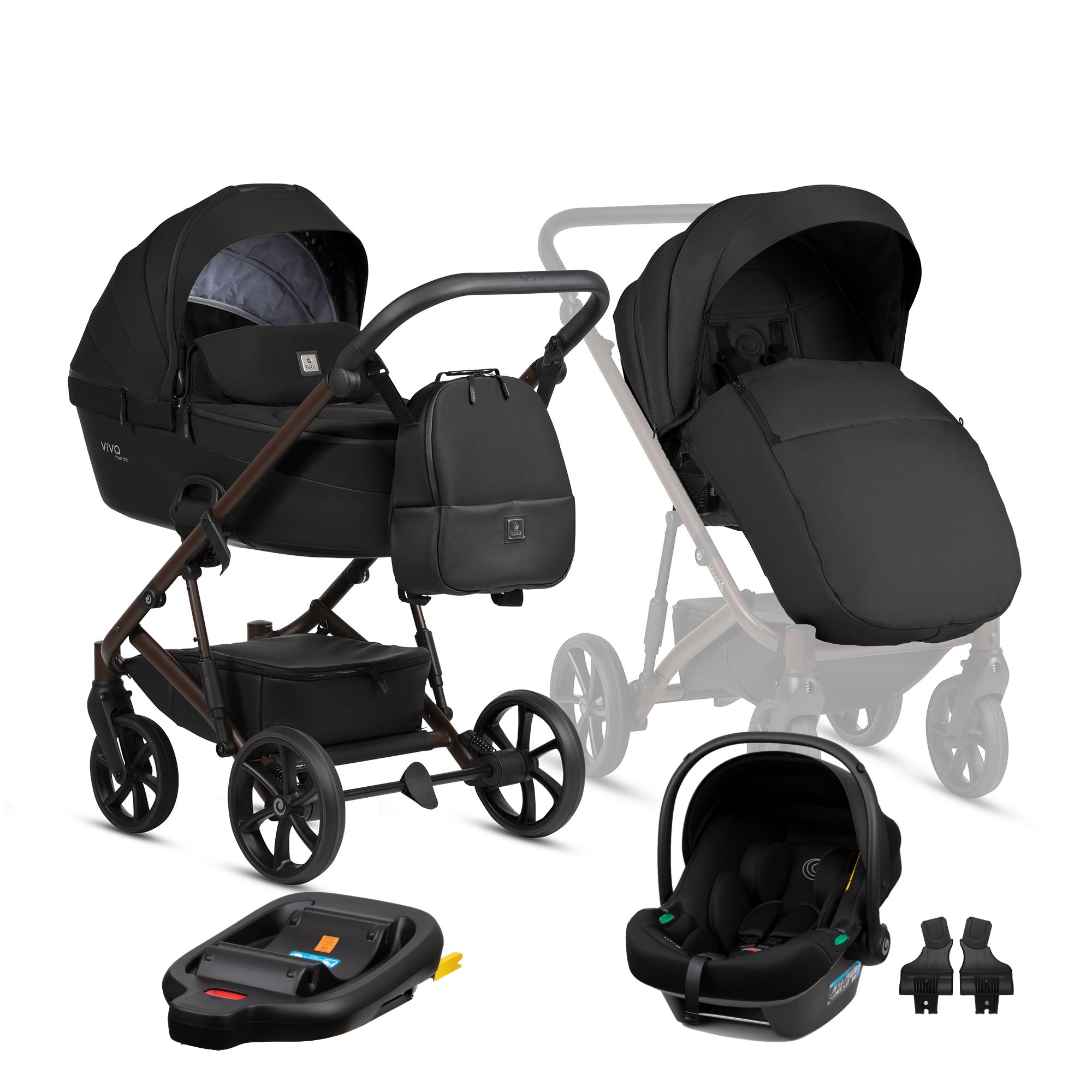 Tutis Viva6+ universalus vežimėlis 4in1 (070) + Tutis Elo Lux i-Size autokėdutė