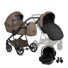 Tutis Viva6+ Leather universalus vežimėlis 3in1 (083) + Tutis Elo Lux i-Size autokėdutė