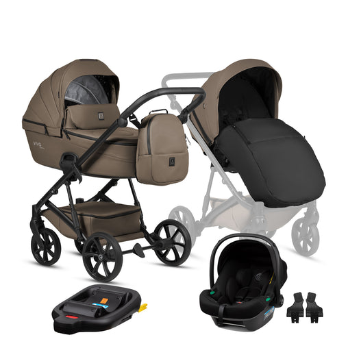 Tutis Viva6+ Leather universalus vežimėlis 4in1 (083) + Tutis Elo Lux i-Size autokėdutė