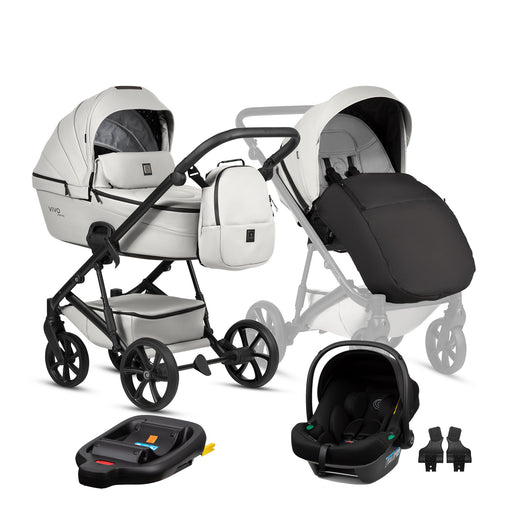 Tutis Viva6+ Leather universalus vežimėlis 4in1 (085) + Tutis Elo Lux i-Size autokėdutė