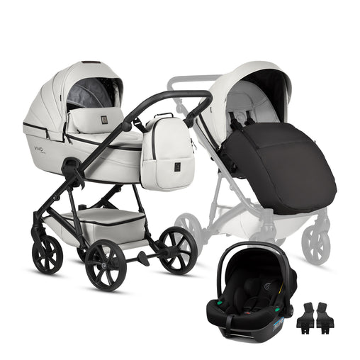 Tutis Viva6+Leather universalus vežimėlis 3in1 (085) + Tutis Elo Lux i-Size autokėdutė