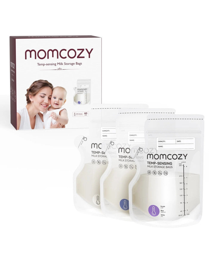Momcozy pieno laikymo maišeliai su snapeliu, 60 vnt.