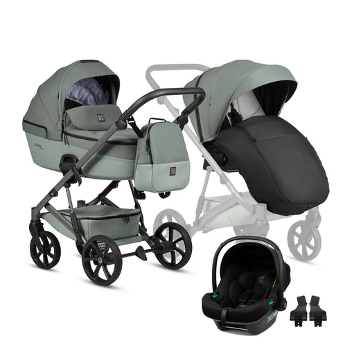 Tutis Viva6+ universalus vežimėlis 3in1 (039) + Tutis Elo Lux i-Size autokėdutė
