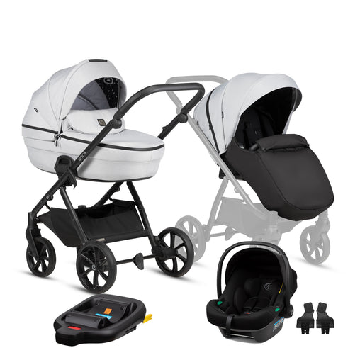 Tutis Uno6+ universalus vežimėlis kūdikiams 4in1 (142) + Tutis Elo Lux i-Size autokėdutė ir Isofix bazė