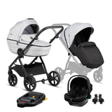 Tutis Uno6+ universalus vežimėlis kūdikiams 4in1 (142) + Tutis Elo Lux i-Size autokėdutė ir Isofix bazė