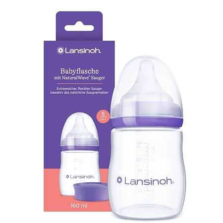 Stiklinis maitinimo buteliukas Lansinoh 160 ml