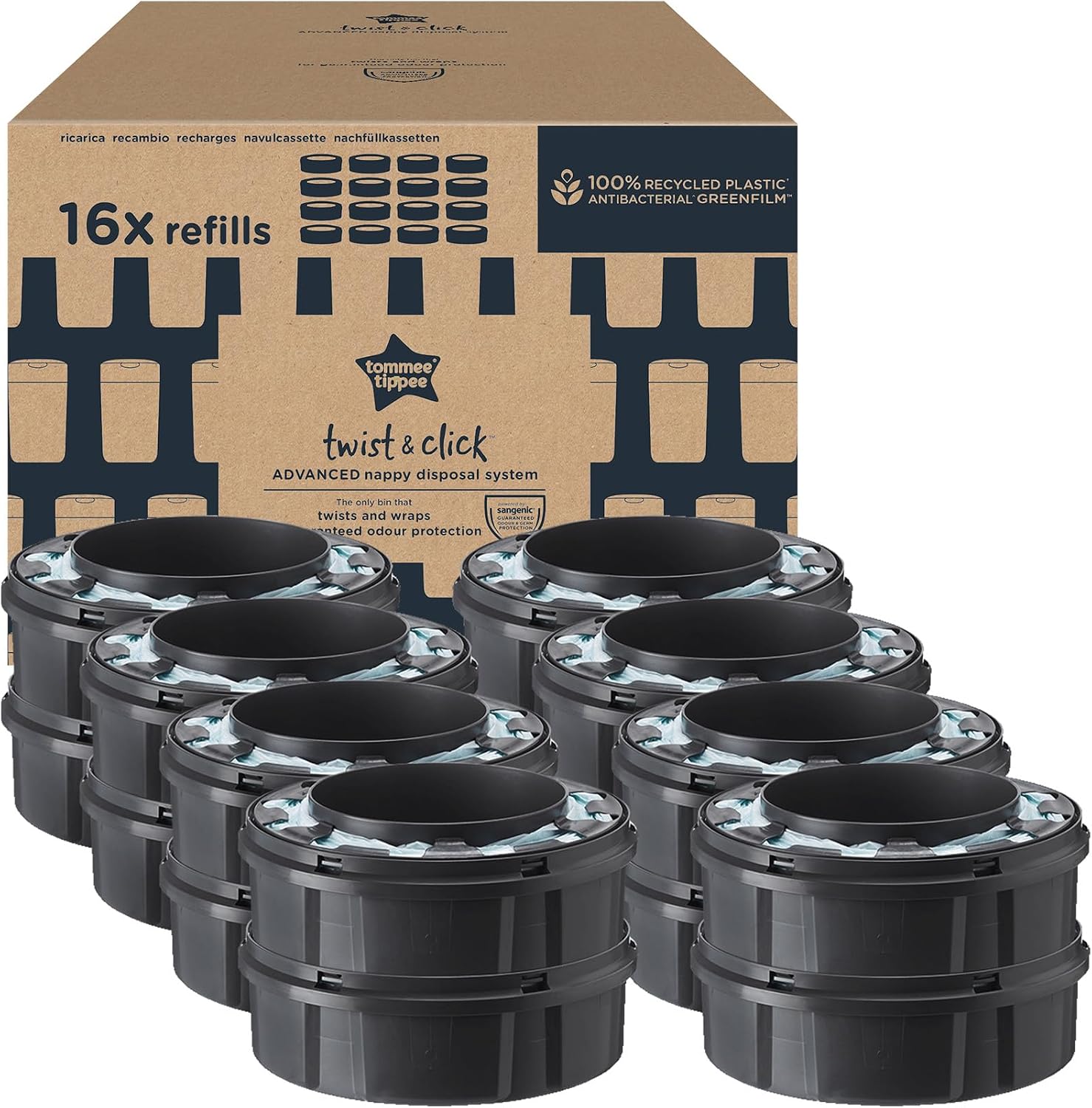 Tommee Tippee Twist and Click kasetės 16 vnt.