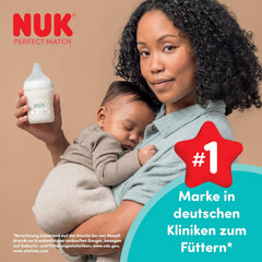 NUK Perfect Match stikliniai buteliukai kūdikiams, 4 vnt., 120 ml ir 230 ml, su silikoniniais žindukais