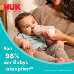 NUK Perfect Match stikliniai buteliukai kūdikiams, 4 vnt., 120 ml ir 230 ml, su silikoniniais žindukais