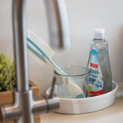 NUK 2-in-1 buteliukų šepetėlis su integruotu žindukų šepetėliu, ergonomiška rankena, 1 vnt.