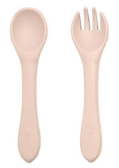 PETITE&MARS silikoninis šaukštelis ir šakutė 6m+ Desert Sand