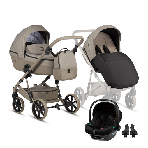 Tutis Viva6+ universalus vežimėlis 3in1 (068) + Tutis Elo Lux i-Size autokėdutė