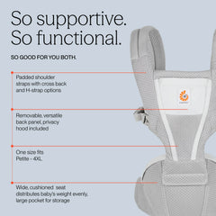 ERGOBABY nešioklė Alta Hip Seat Baby Carrier - Pearl Grey Mesh