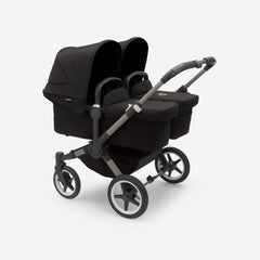 Bugaboo Donkey 5 Twins  vežimėlis dvynukams - Spalva - Graphite - Midnight Black - Midnight Black