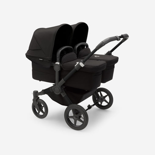 Bugaboo Donkey 5 Twins  vežimėlis dvynukams - Spalva - Black - Midnight Black