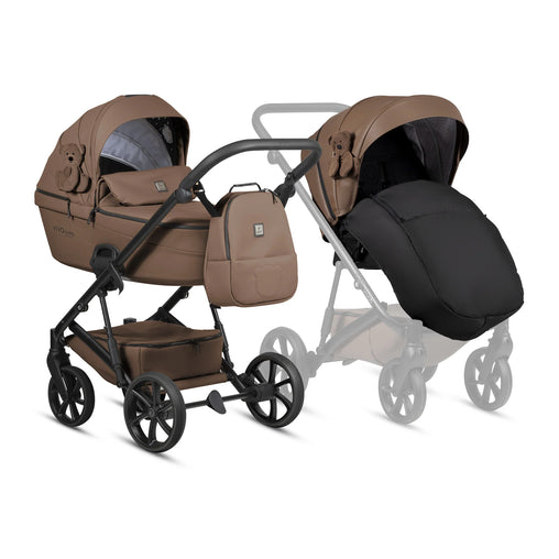 Tutis Viva6+ Teddy Limited Edition universalus vežimėlis 4in1 (110) + Tutis Elo Lux i-Size autokėdutė