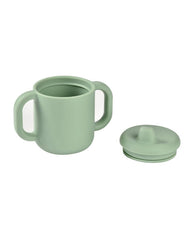 Beaba silikoninis 2-in-1 mokomasis puodelis, sage green
