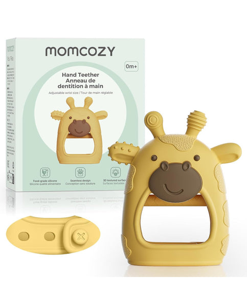 Momcozy silikoninis kramtukas kūdikiams, geltonas