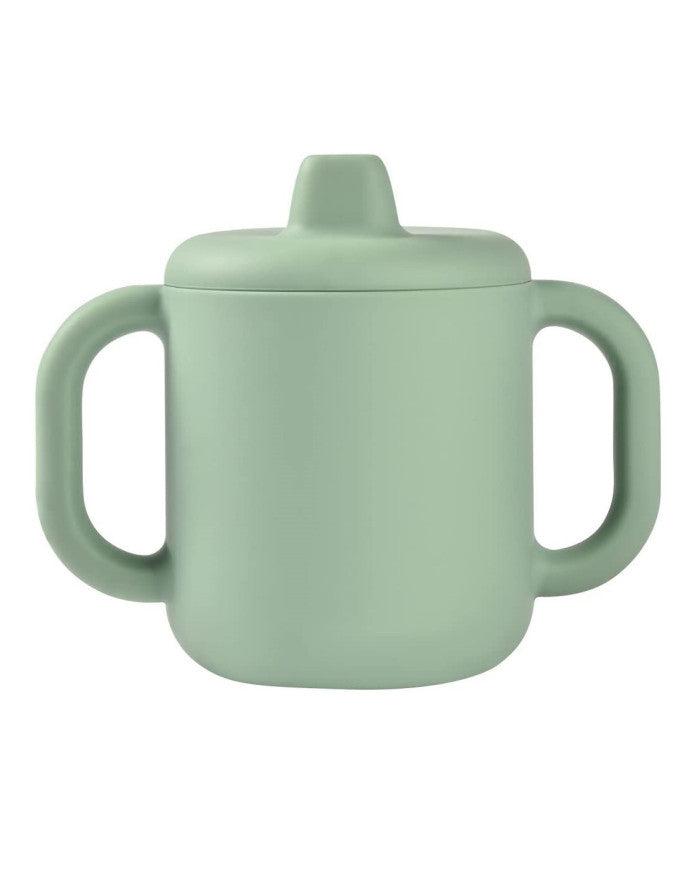 Beaba silikoninis 2-in-1 mokomasis puodelis, sage green