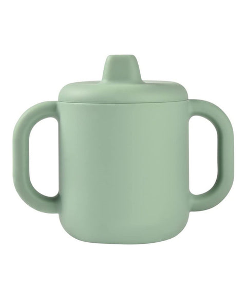 Beaba silikoninis 2-in-1 mokomasis puodelis, sage green