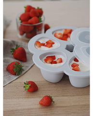 Beaba silikoninis kūdikio maisto konteineris Multiportions, (6x90 ml), light mist