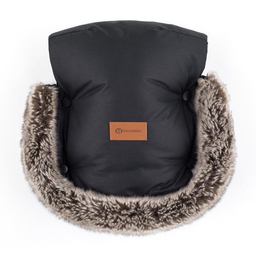 Žieminės pirštinės ant vežimėlio PETITE&MARS Furry - Forever Black