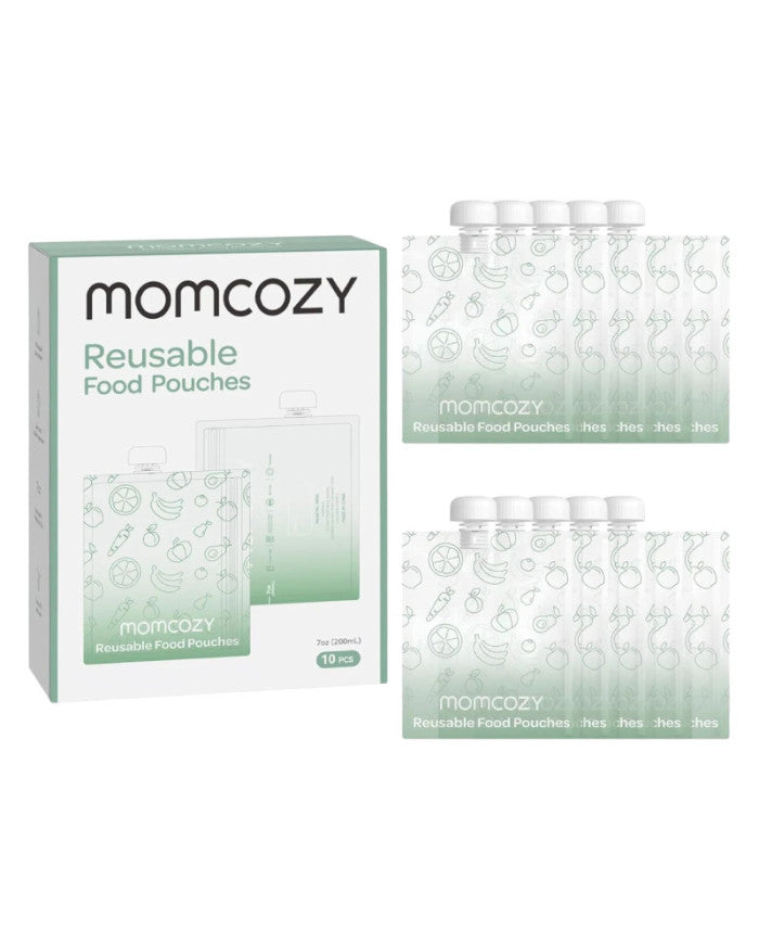 Momcozy daugkartiniai kūdikių maisto maišeliai, 200 ml, 10 vnt.
