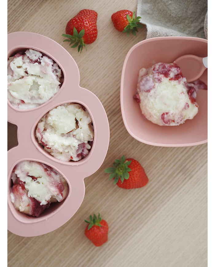 Beaba silikoninis kūdikio maisto konteineris Multiportions, (6x90 ml), old pink