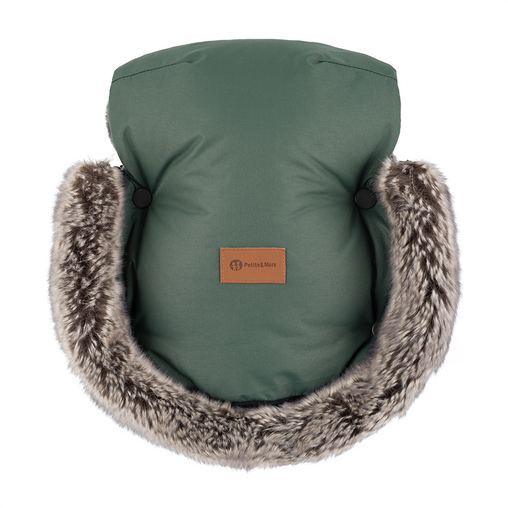 Žieminės pirštinės ant vežimėlio PETITE&MARS Furry - Veritable Khaki