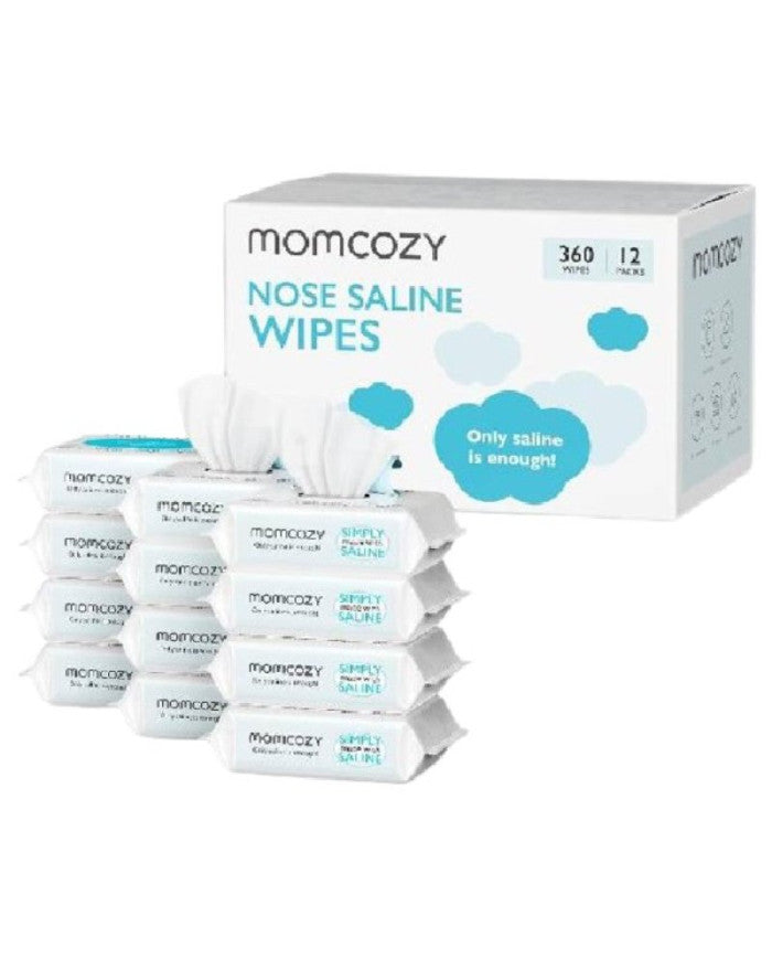 Momcozy drėgnos servetėlės su druskos tirpalu, 12 pakuočių po 30 vnt.