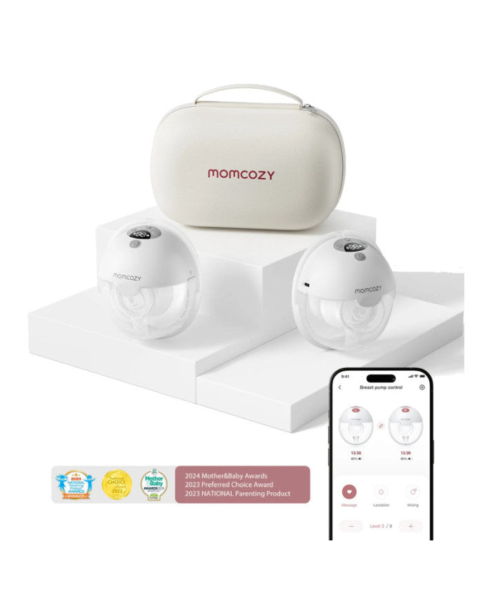 Momcozy dvigubas Smart pientraukis M5, valdomas programėle, pilkas