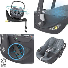 Automobilinė kėdutė  Maxi Cosi CORAL 360 i-Size 0 -13kg - Spalva - Essential Graphite - Black Shell