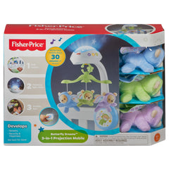 Fisher-Price muzikinė karuselė 3in1 Butterfly Dreams