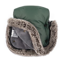 Žieminės pirštinės ant vežimėlio PETITE&MARS Furry - Veritable Khaki