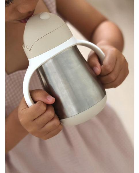 Beaba Metalinė gertuvė su šiaudeliu 250ml - spalva - clay