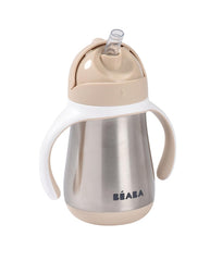 Beaba Metalinė gertuvė su šiaudeliu 250ml - spalva - clay